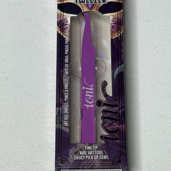 Ioni Nail Art Tweezers – Fine Tip Precision Tool for Gems – Purple - Picture 3 of 4